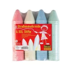 IDENA 621729 - Straßenmalkreide-Stifte XXL, 4 Stk.