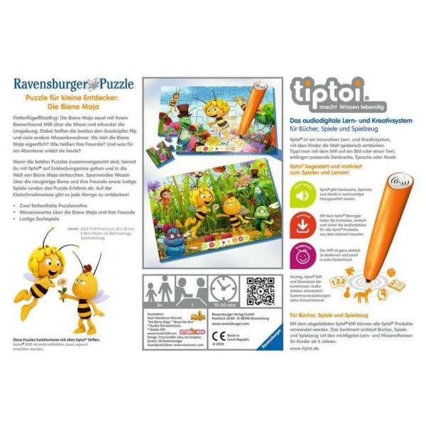 RAVENSBURGER 00047 - Tiptoi Puzzle - Biene Maja Puzzle, 2 X 24 Teile – Bild 2