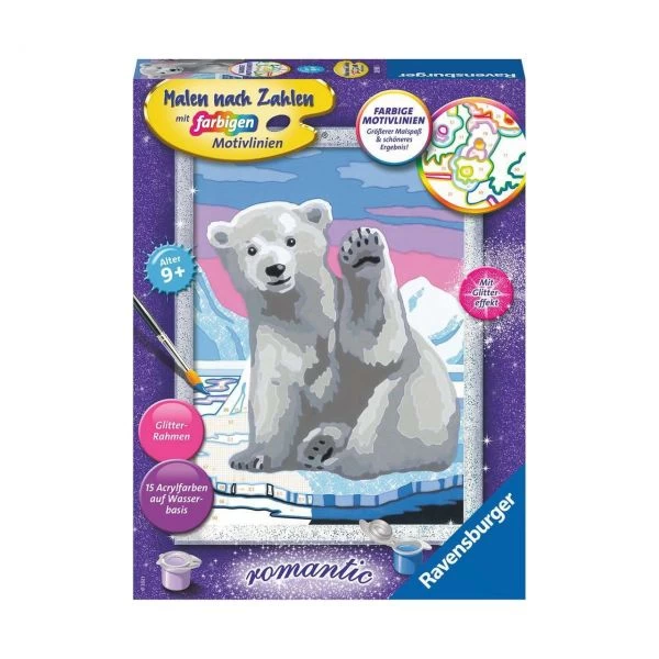 RAVENSBURGER 28985 - Malen Nach Zahlen - Hallo, Kleiner EisbÀr!
