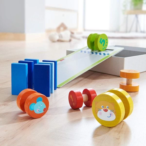 HABA 304354 - Motorikspiel - Rasantes Walzenrennen