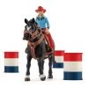 SCHLEICH 42576 - Farm World - Barrel Racing Mit Cowgirl