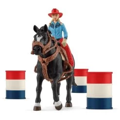 SCHLEICH 42576 - Farm World - Barrel Racing Mit Cowgirl