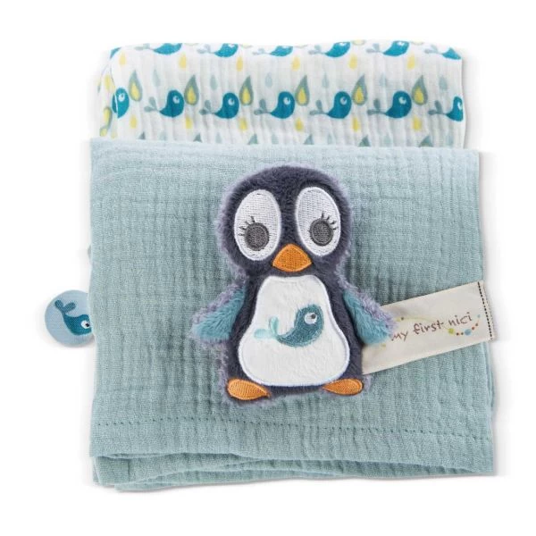 NICI 48048 - My First NICI - Greifling Pinguin Watschili Mit 2-er Set Mulltücher – Bild 2