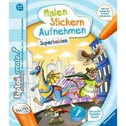 RAVENSBURGER 65887 - Tiptoi Buch - CREATE Malen Stickern Aufnehmen: Superhelden