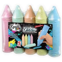 XTREM TOYS 363 - Straßenmalkreiden Glitzer Jumbo, 5er